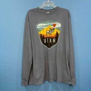Lone Rock Clothing Utah Moose Graphic Long Sleeved Shirt Tags Men Size Large
